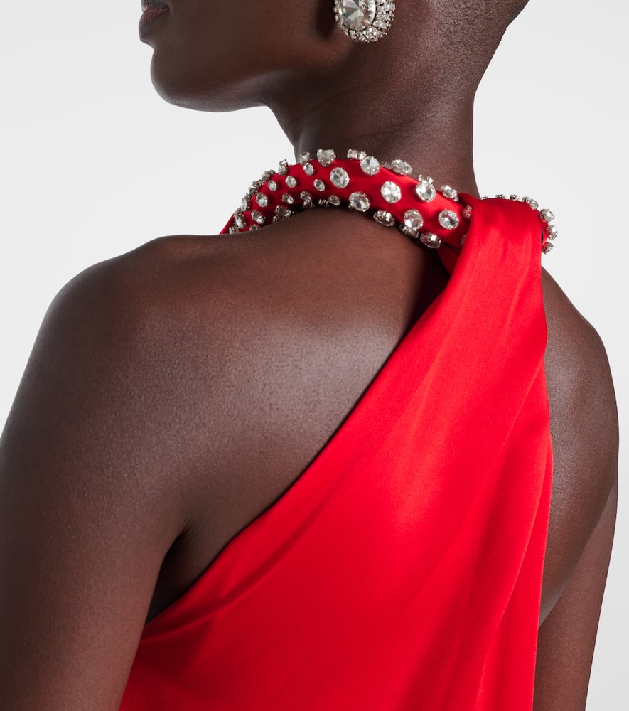 Stella McCartney Embellished halterneck satin gown