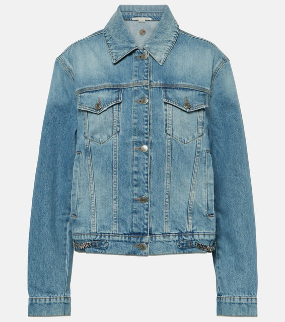 Stella McCartney Falabella chain-detail denim jacket