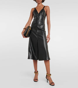 Stella McCartney Faux leather slip dress