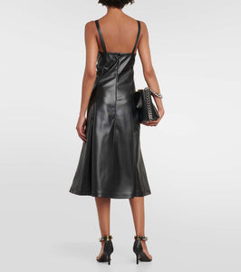 Stella McCartney Faux leather slip dress