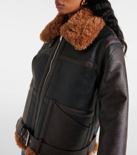 Stella McCartney Faux shearling-trimmed biker jacket