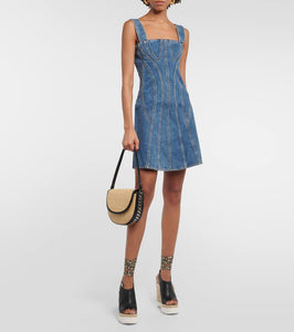 Stella McCartney Frayme Medium raffia shoulder bag