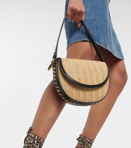 Stella McCartney Frayme Medium raffia shoulder bag
