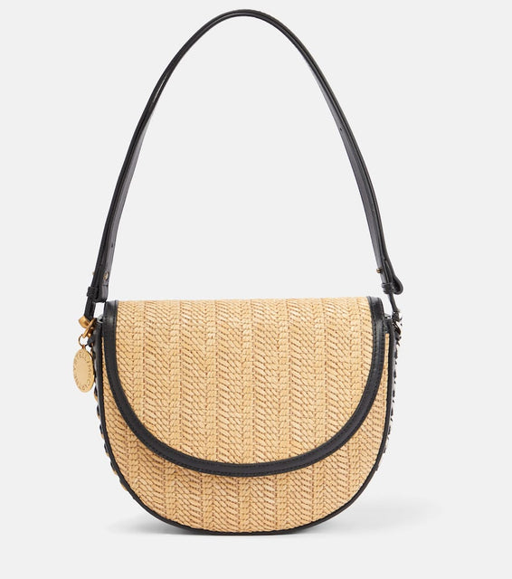 Stella McCartney Frayme Medium raffia shoulder bag