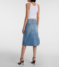Stella McCartney Front-slit denim midi skirt