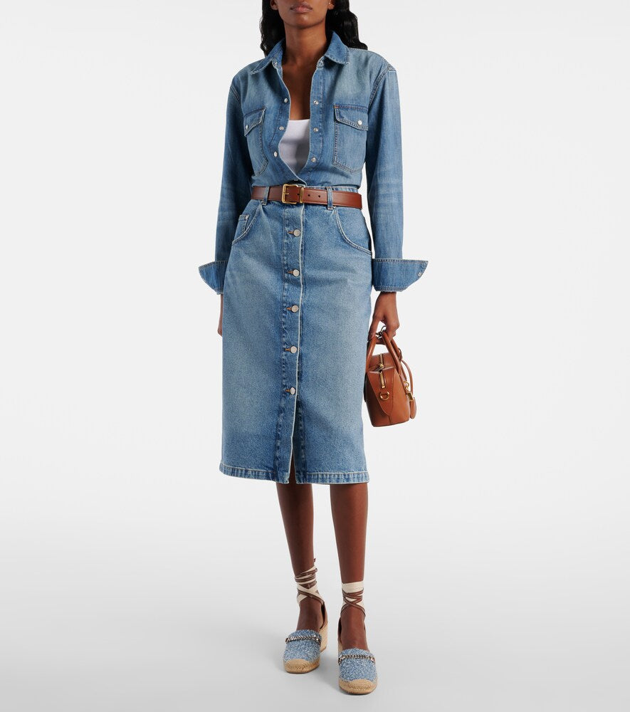 Stella McCartney Gaia denim boucle espadrilles