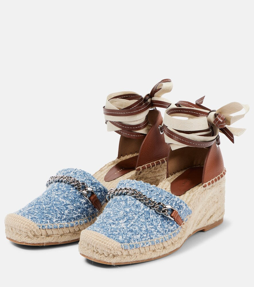 Stella McCartney Gaia denim boucle espadrilles