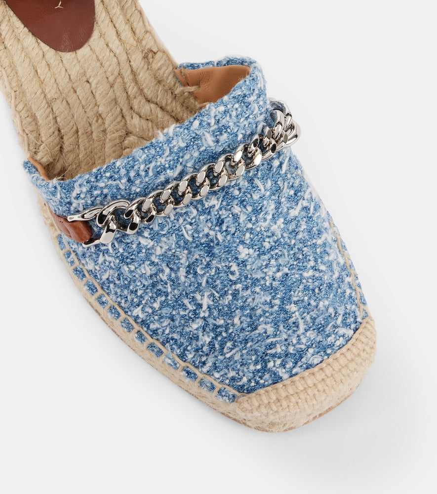 Stella McCartney Gaia denim boucle espadrilles