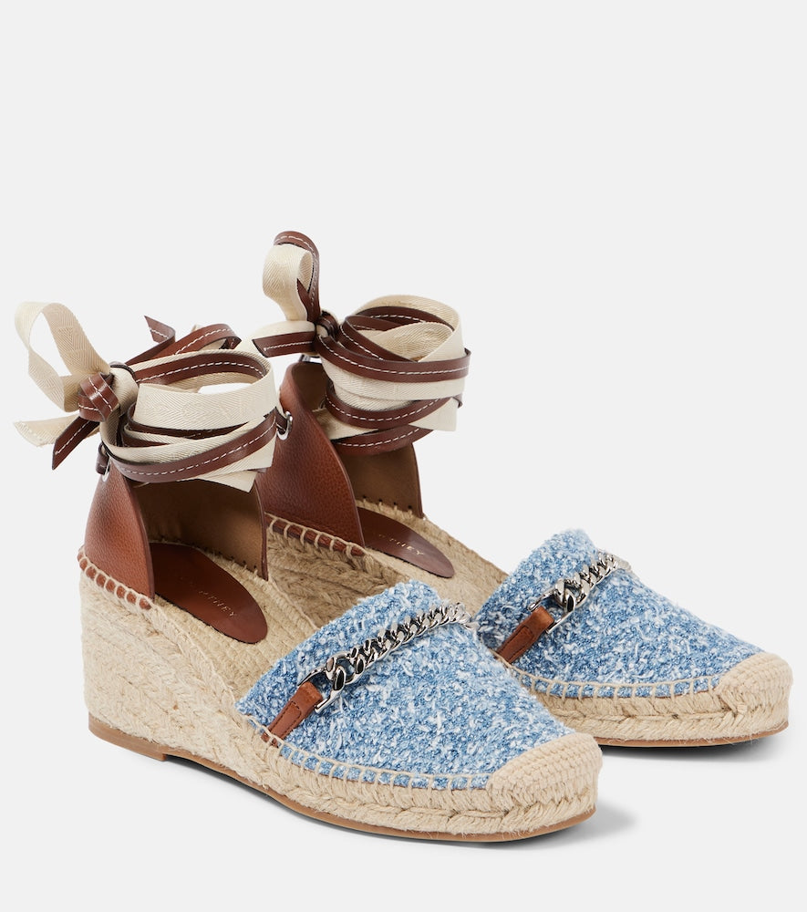 Stella McCartney Gaia denim boucle espadrilles