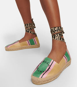 Stella McCartney Gaia logo striped espadrilles
