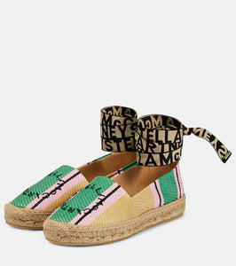 Stella McCartney Gaia logo striped espadrilles