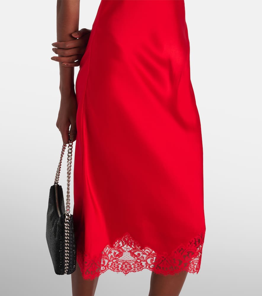 Stella McCartney Lace-trimmed satin slip dress