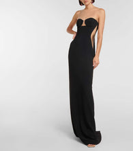 Stella McCartney Mesh-paneled crêpe gown