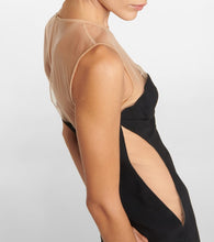 Stella McCartney Mesh-paneled crêpe minidress