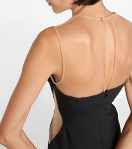 Stella McCartney Mesh-paneled crêpe minidress