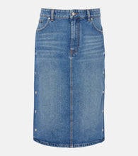 Stella McCartney Mid-rise denim pencil skirt - Stella McCartney 中腰牛仔铅笔裙
