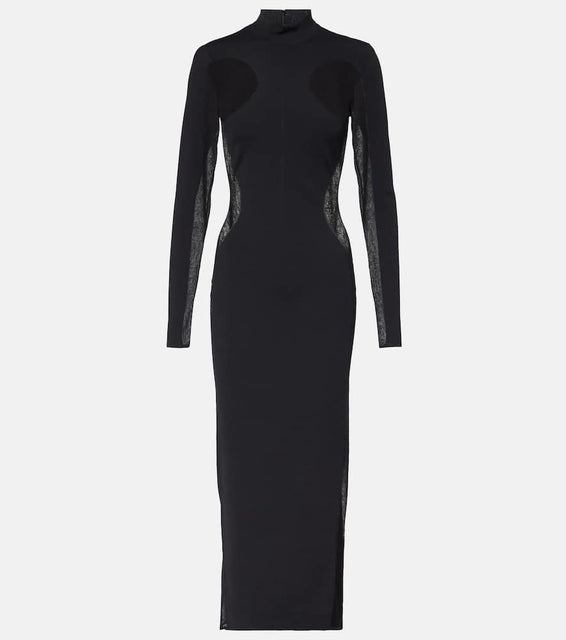 Stella McCartney Miracle mesh-paneled knitted maxi dress