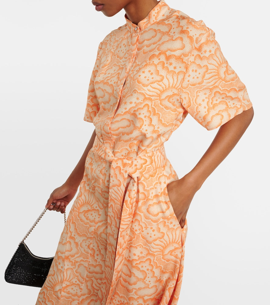 Stella McCartney Printed asymmetric silk midi dress