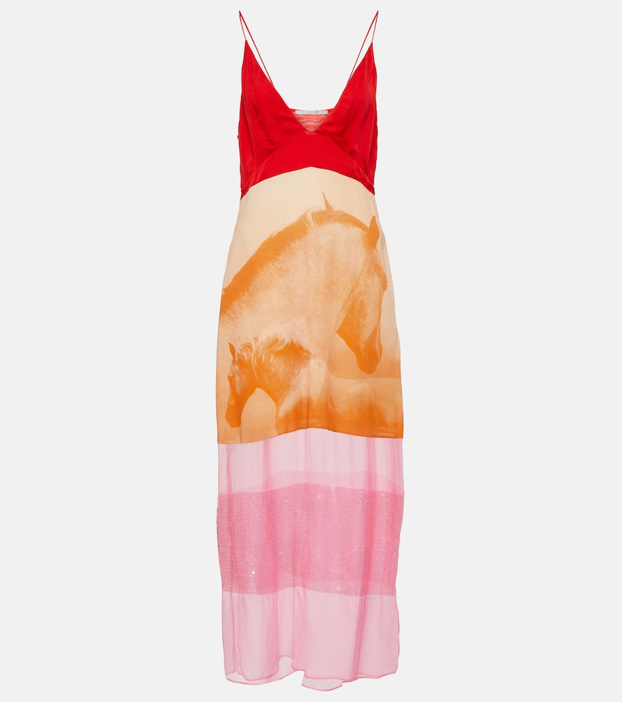 Stella McCartney Sequined silk midi dress. Stella McCartney 亮片真丝中长连衣裙
