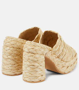 Stella McCartney Skyla raffia-effect platform mules