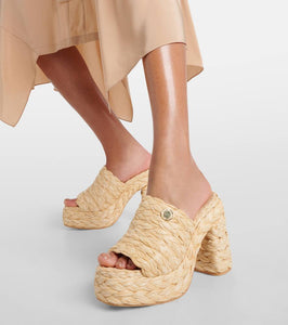 Stella McCartney Skyla raffia-effect platform mules