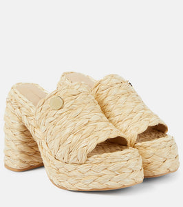 Stella McCartney Skyla raffia-effect platform mules