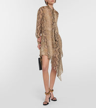 Stella McCartney Snake-effect silk chiffon shirt dress