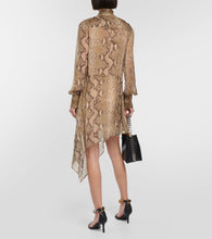Stella McCartney Snake-effect silk chiffon shirt dress