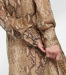Stella McCartney Snake-effect silk chiffon shirt dress