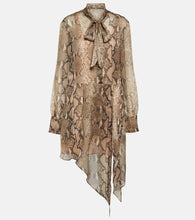 Stella McCartney Snake-effect silk chiffon shirt dress