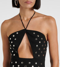 Stella McCartney Studded cutout halterneck midi dress