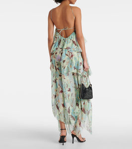 Stella McCartney Tiered printed silk maxi dress