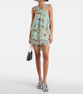 Stella McCartney Tiered printed silk minidress