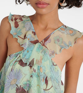 Stella McCartney Tiered printed silk minidress