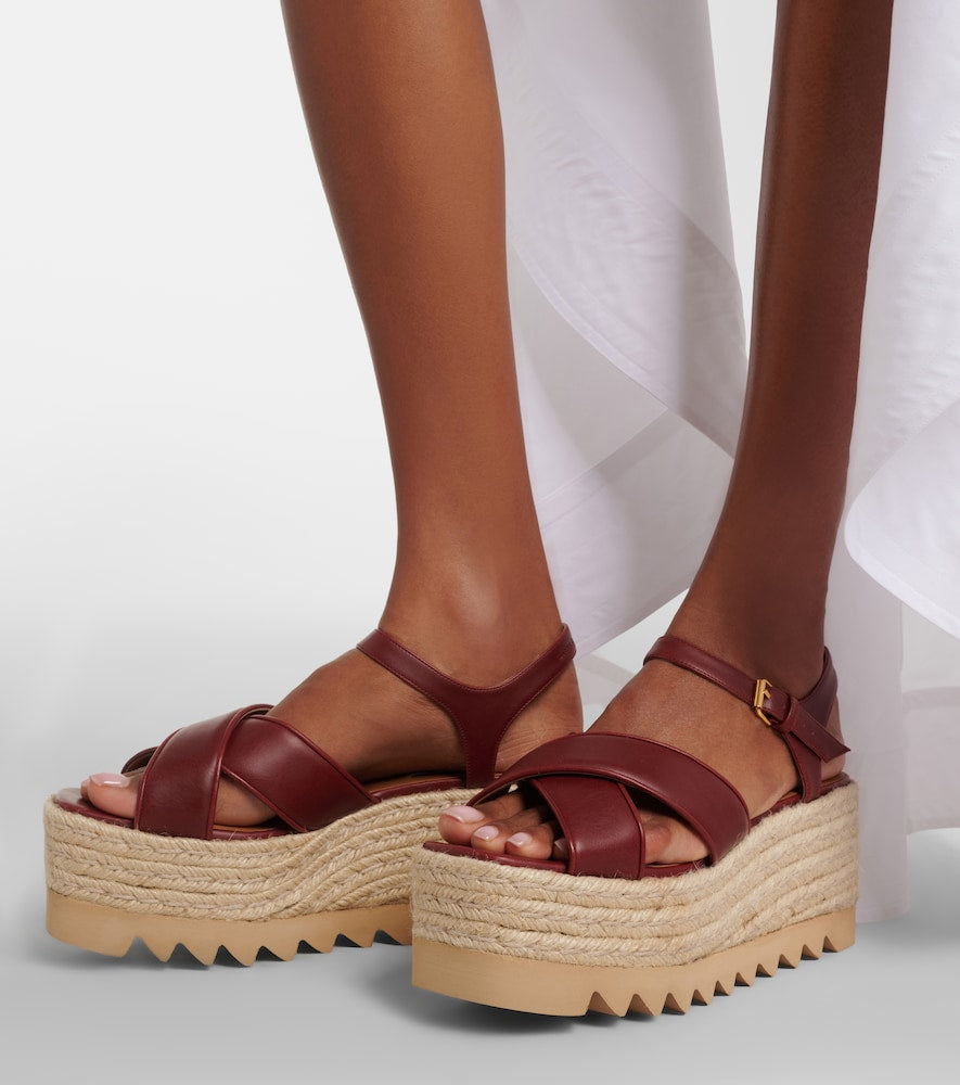 Burgundy Stella McCartney Elyse platform sandals - High Espadrilles