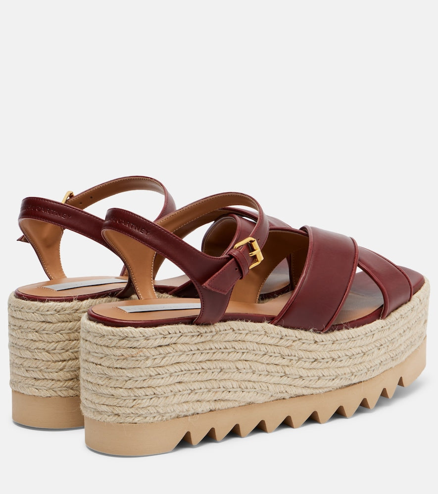 Burgundy Stella McCartney Elyse platform sandals - High Espadrilles