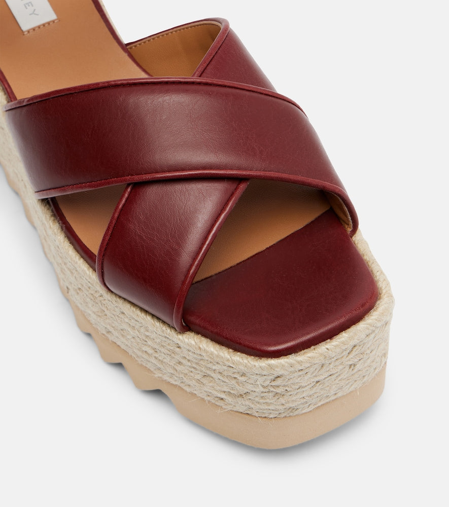 Burgundy Stella McCartney Elyse platform sandals - High Espadrilles
