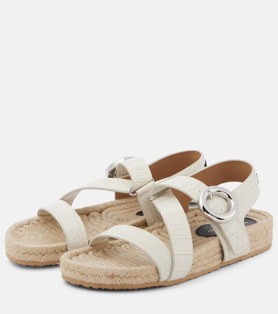 Stella McCartney Gaia S-Wave sspadrille sandals - White Flat Espadrilles