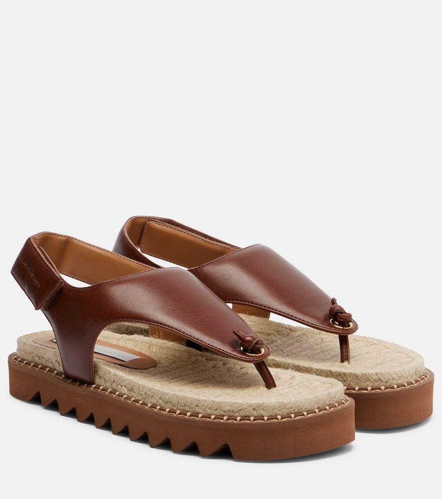 Stella McCartney Gaia thong sandals - Brown Flat Sandals