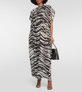 Stella McCartney Zebra-print cotton maxi dress