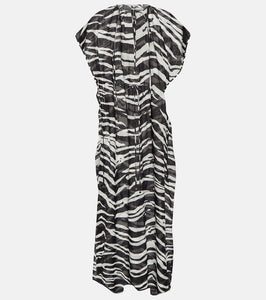 Stella McCartney Zebra-print cotton maxi dress