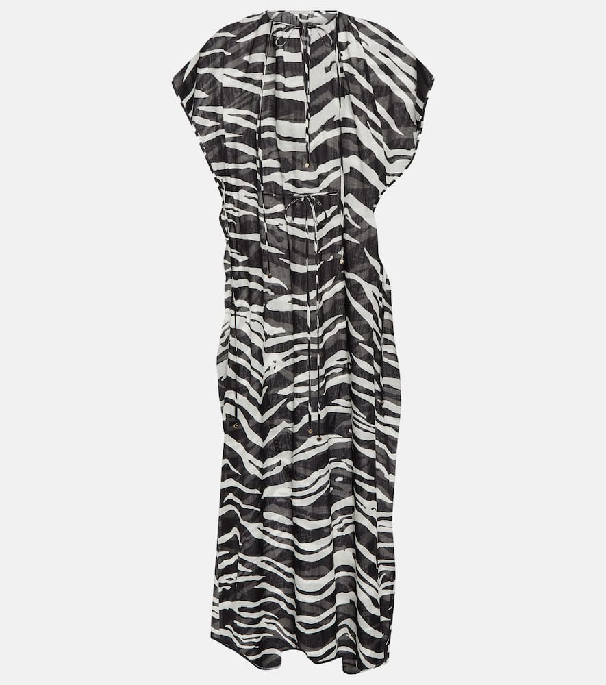 Stella McCartney Zebra-print cotton maxi dress