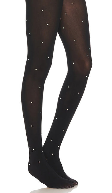 Stems Crystal Tights in Black - Collants en cristal Stems en noir - 黑色 Stems 水晶紧身裤 - Stems Kristallstrumpfhose in Schwarz - Stems 크리스탈 스타킹 블랙 색상 - Collant con cristalli Stem in nero