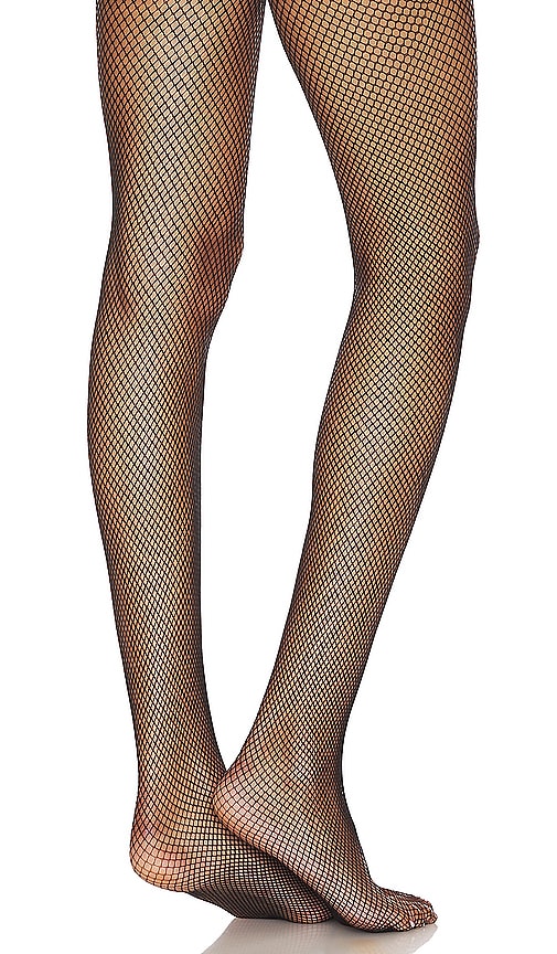 Stems Micro Fishnet Tights in Black