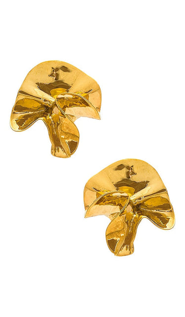 Sterling King Delphinium Earrings in Metallic Gold
