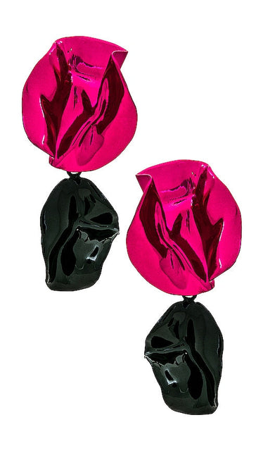 Sterling King Flashback Fold Earrings in Fuchsia