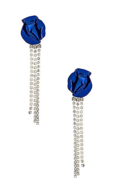 Sterling King Georgia Crystal Earrings in Blue