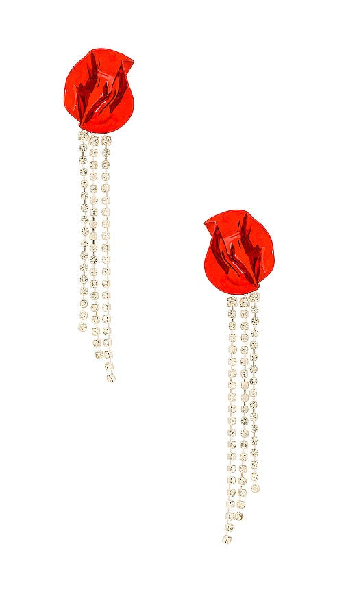 Sterling King Georgia Crystal Earrings in Red