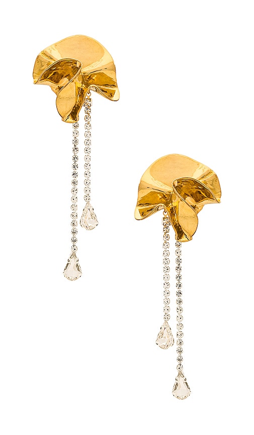 Sterling King Sylvia Crystal Drop Earrings in Metallic Gold