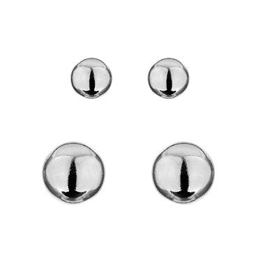 Sterling Silver Ball Stud Earring Set